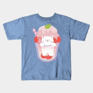 Strawberry Dessert  Cat Kids T-Shirt